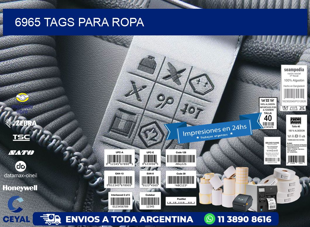 6965 Tags para ropa