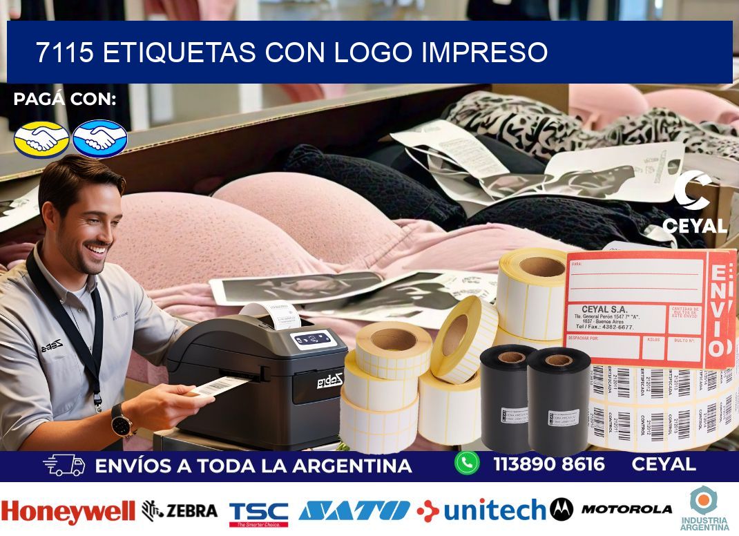 7115 Etiquetas con logo impreso