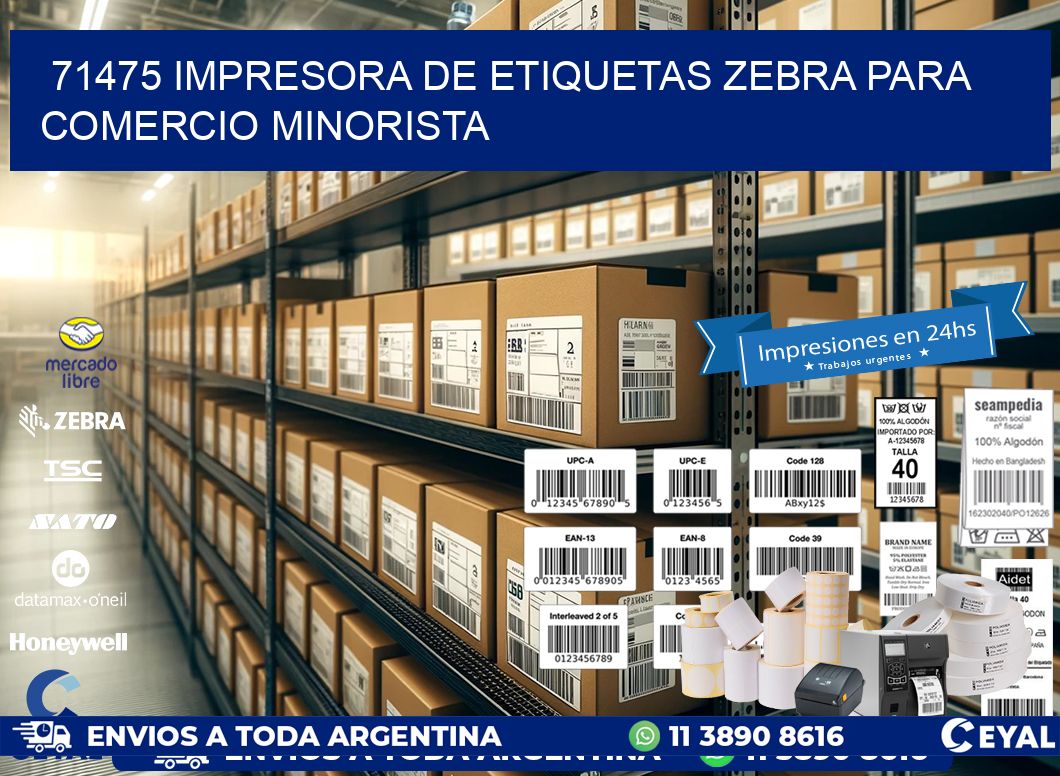 71475 impresora de etiquetas zebra para comercio minorista