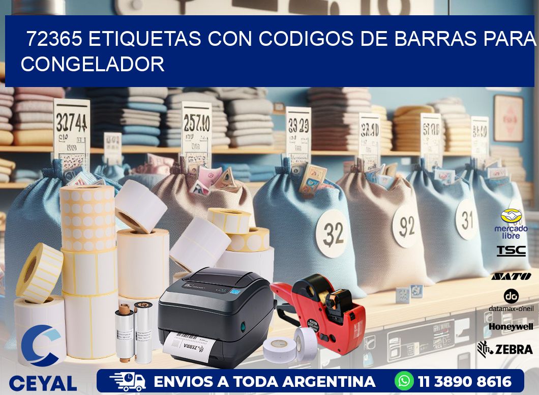 72365 Etiquetas con codigos de barras para congelador