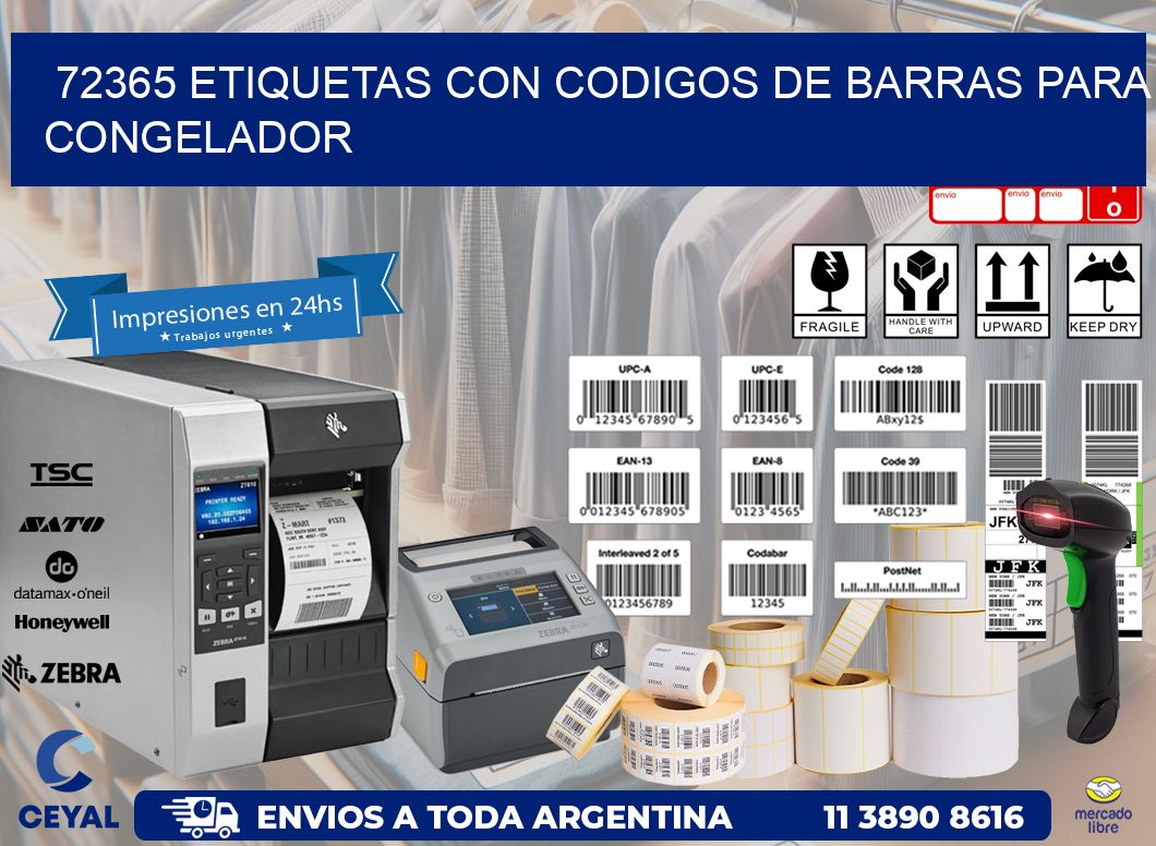 72365 Etiquetas con codigos de barras para congelador