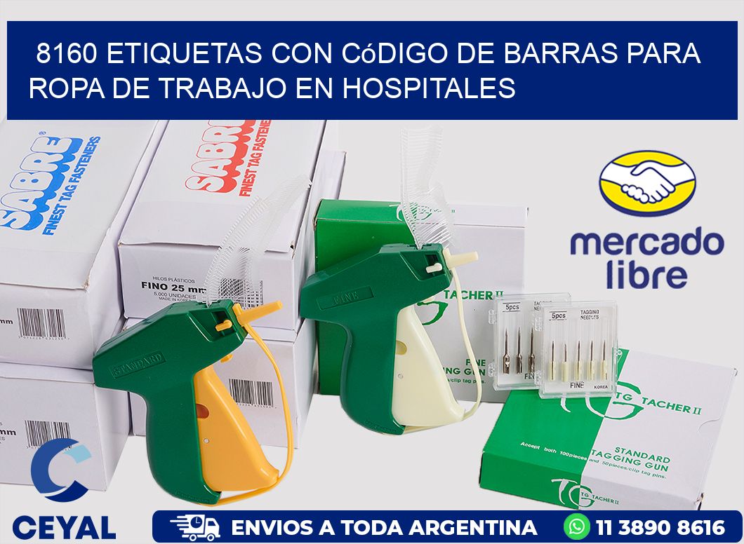 8160 Etiquetas con código de barras para ropa de trabajo en hospitales