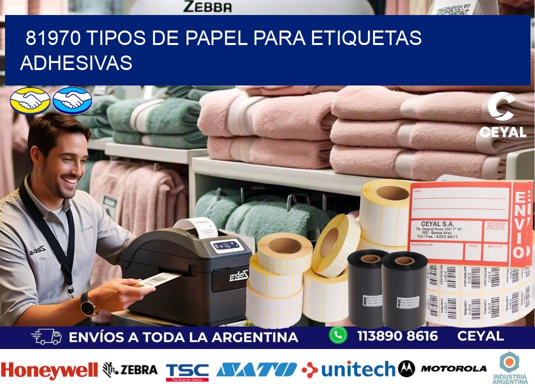 81970 Tipos de papel para etiquetas adhesivas