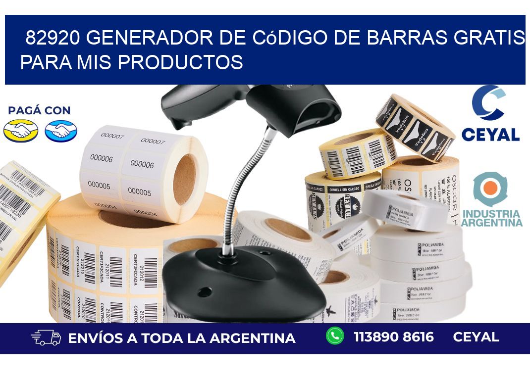 82920 Generador de código de barras gratis para mis productos
