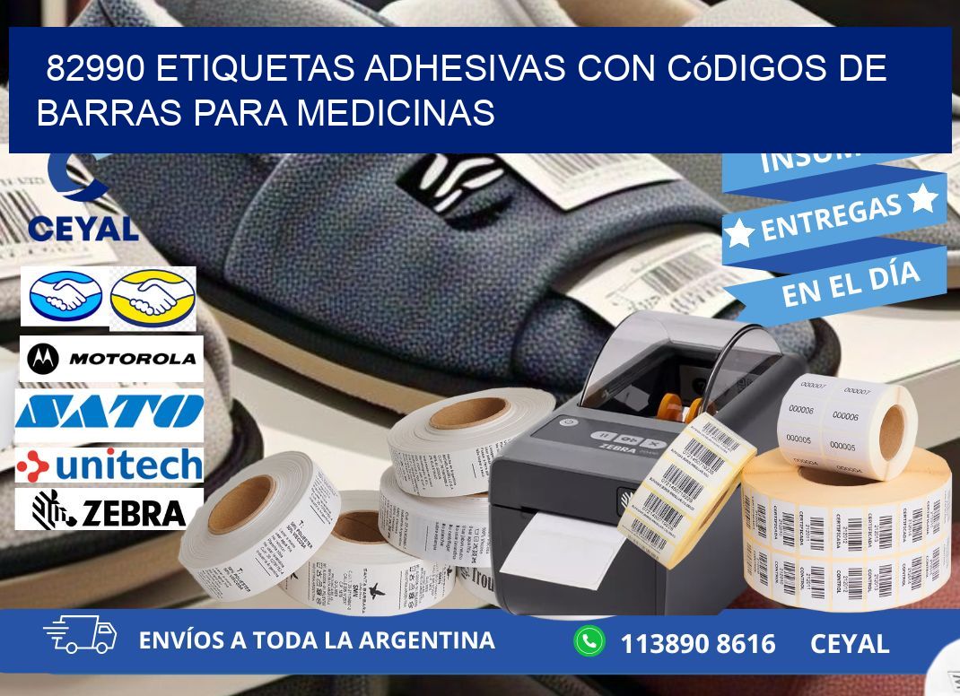 82990 etiquetas adhesivas con códigos de barras para medicinas