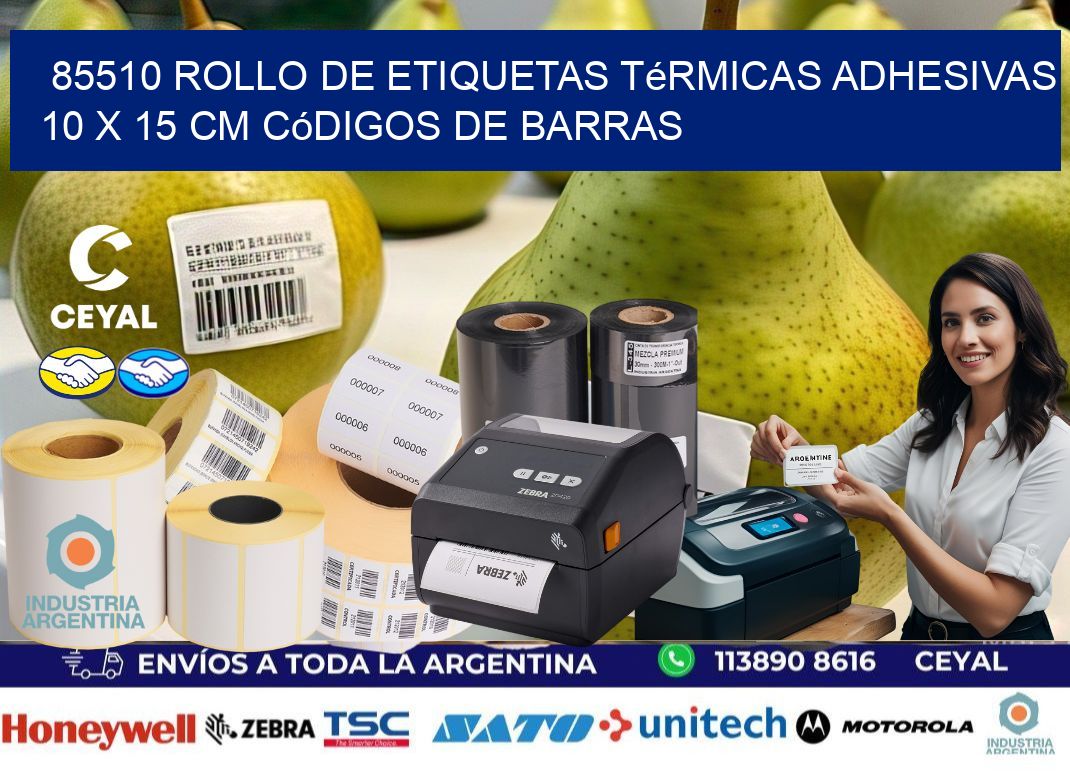 85510 Rollo de Etiquetas Térmicas Adhesivas 10 x 15 cm Códigos de Barras
