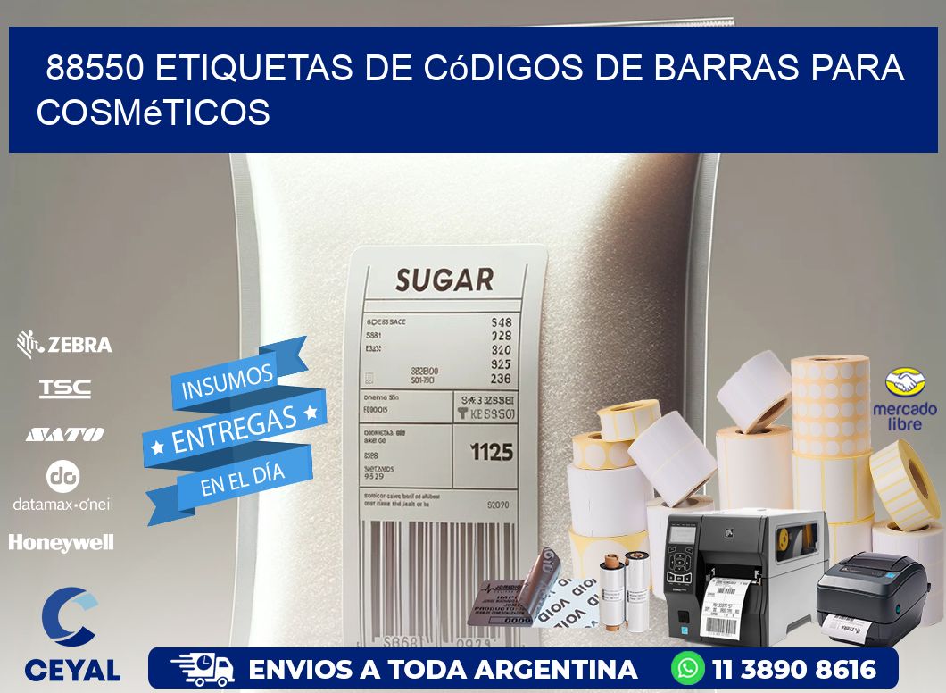 88550 etiquetas de códigos de barras para cosméticos