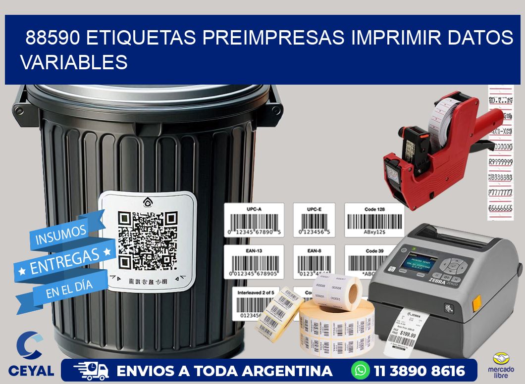 88590 Etiquetas preimpresas imprimir datos variables