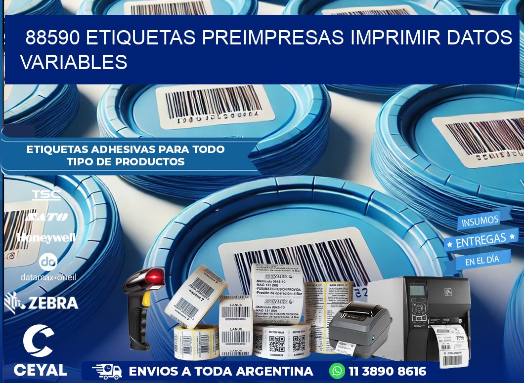 88590 Etiquetas preimpresas imprimir datos variables
