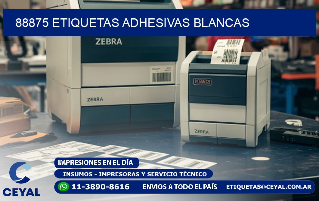 88875 etiquetas adhesivas blancas