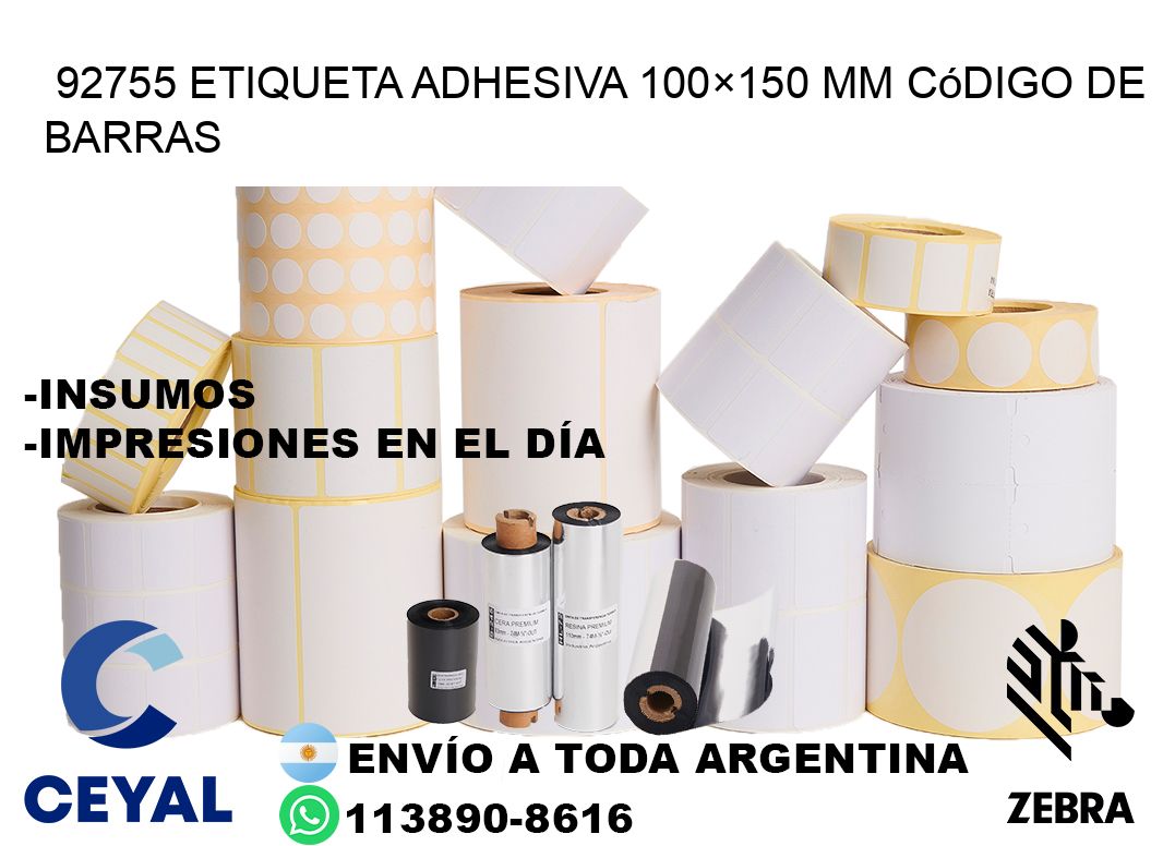 92755 etiqueta adhesiva 100×150 mm código de barras