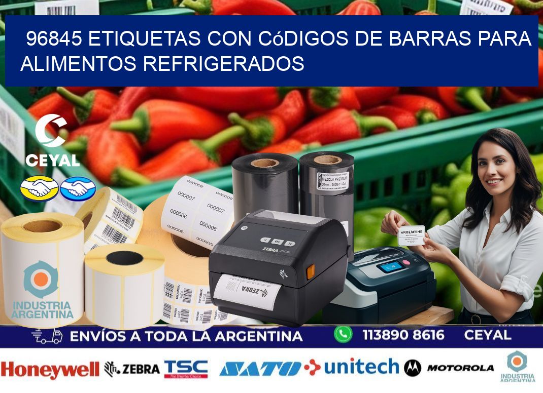 96845 Etiquetas con códigos de barras para alimentos refrigerados