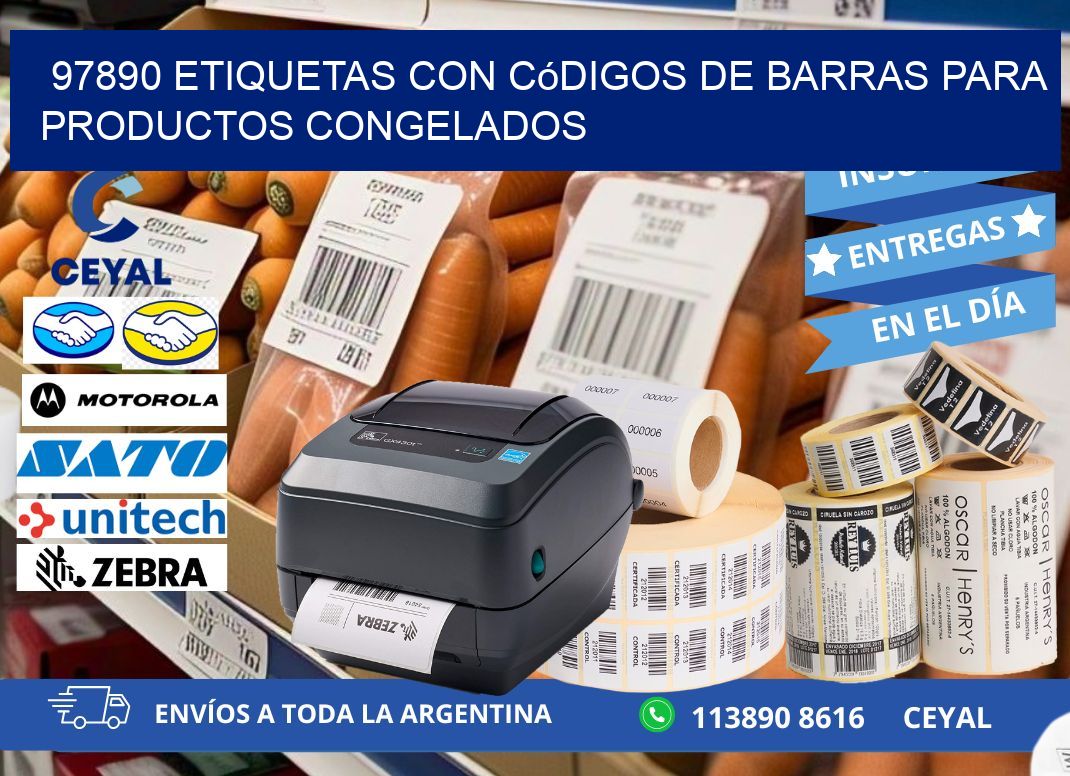 97890 Etiquetas con códigos de barras para productos congelados