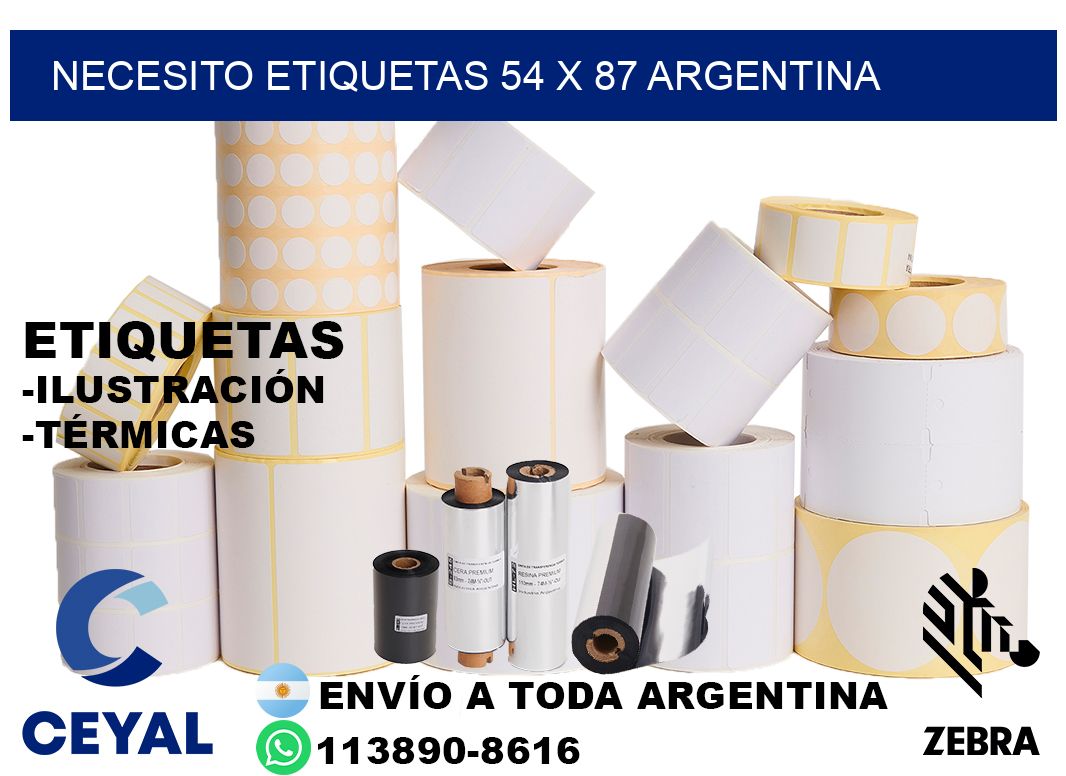 Necesito etiquetas 54 x 87 argentina