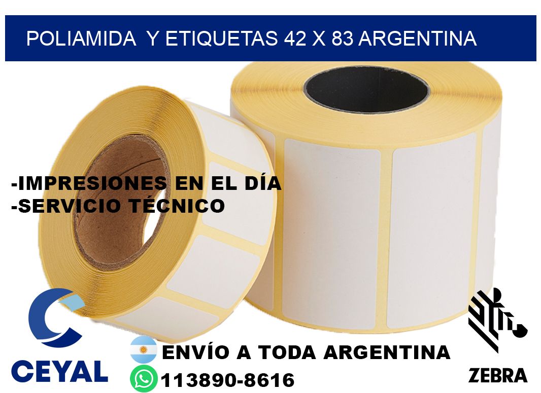 Poliamida  y etiquetas 42 x 83 argentina