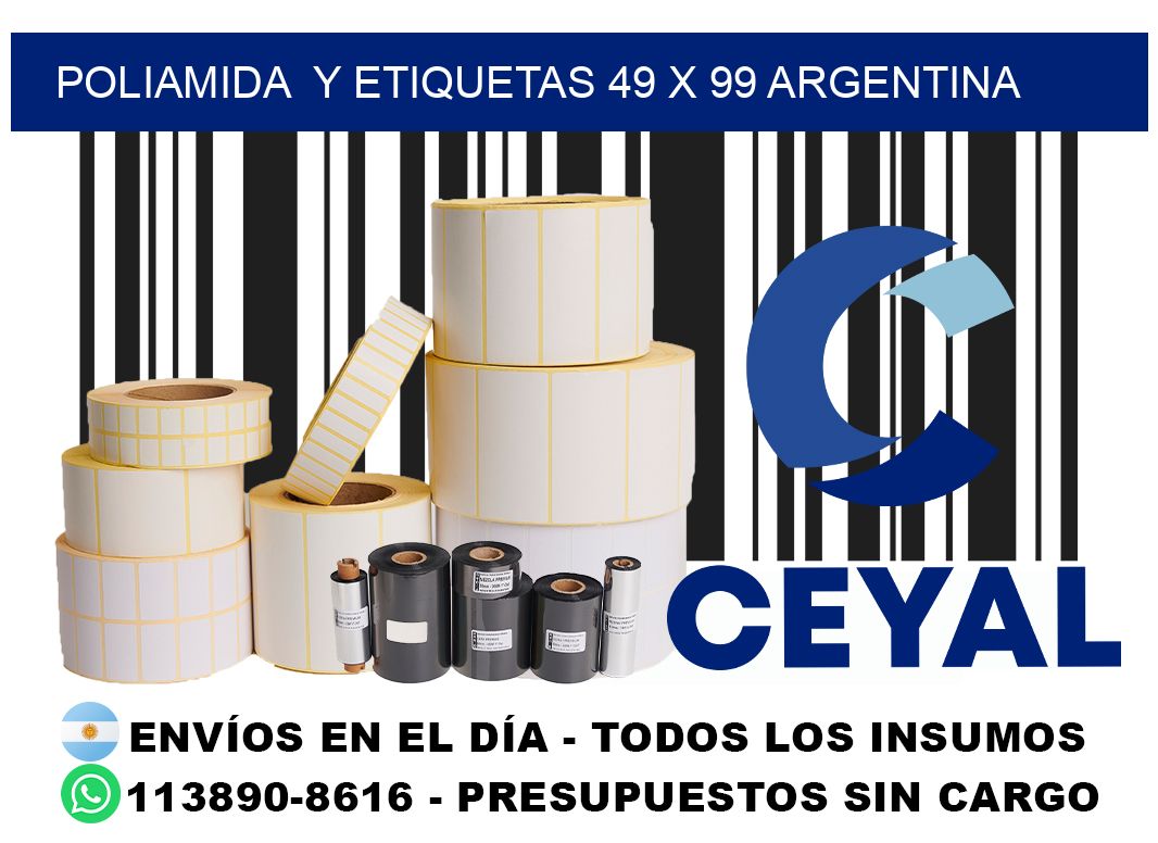 Poliamida  y etiquetas 49 x 99 argentina