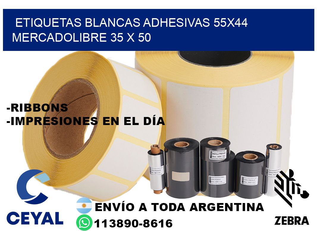 etiquetas blancas adhesivas 55x44 mercadolibre 35 x 50