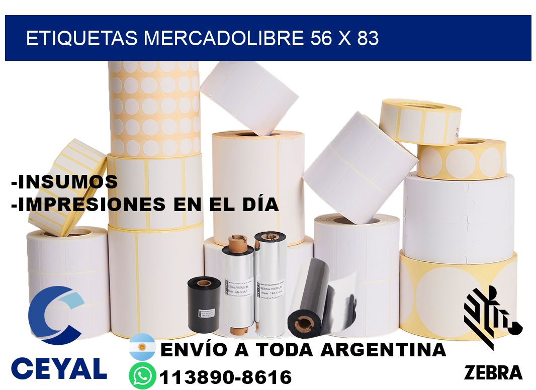 etiquetas mercadolibre 56 x 83