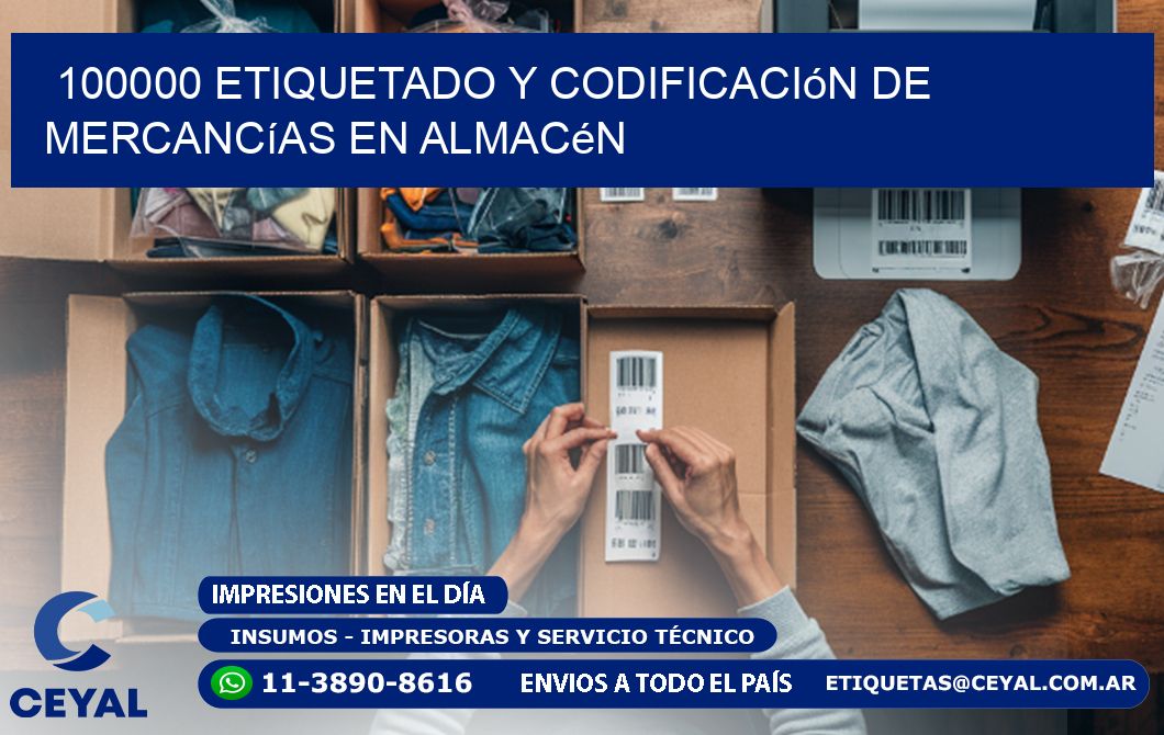 100000 Etiquetado y codificación de mercancías en almacén