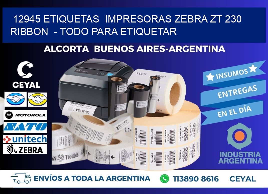 12945 etiquetas impresoras zebra zt 230 ribbon - Todo para Etiquetar