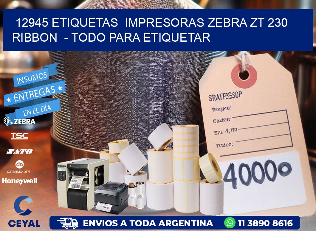 12945 etiquetas impresoras zebra zt 230 ribbon - Todo para Etiquetar