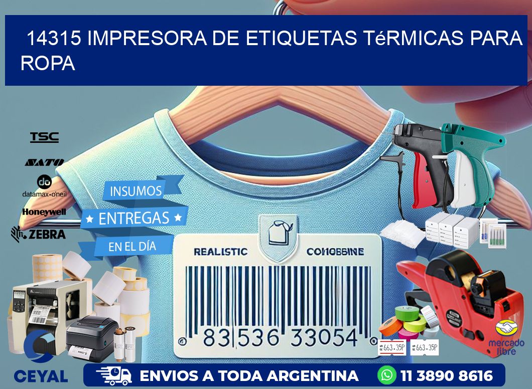 14315 impresora de etiquetas térmicas para ropa