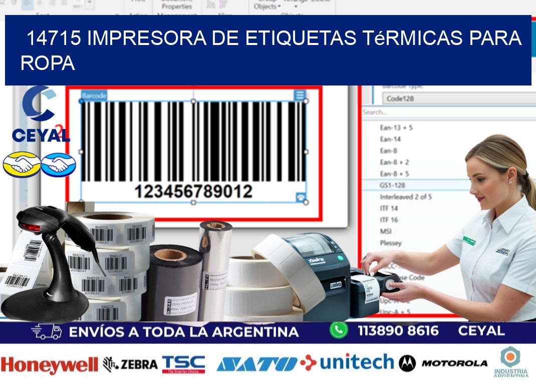 14715 impresora de etiquetas térmicas para ropa