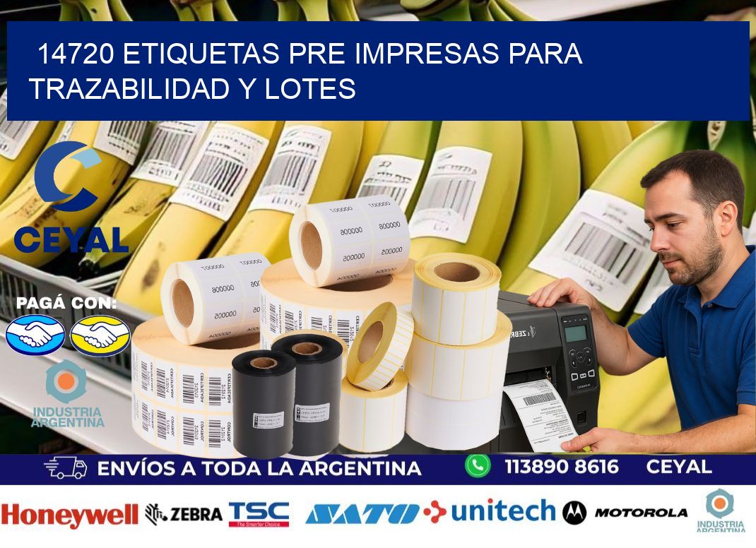 14720 etiquetas pre impresas para trazabilidad y lotes