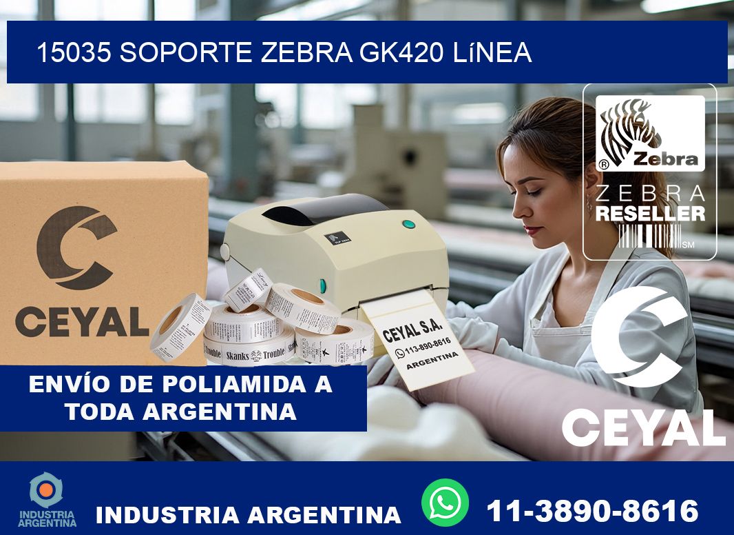 15035 soporte zebra gk420 línea