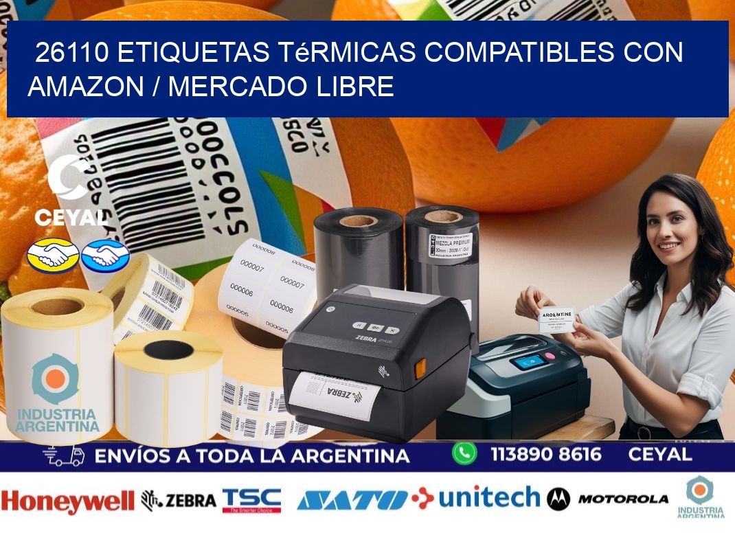 26110 etiquetas térmicas compatibles con Amazon / Mercado Libre