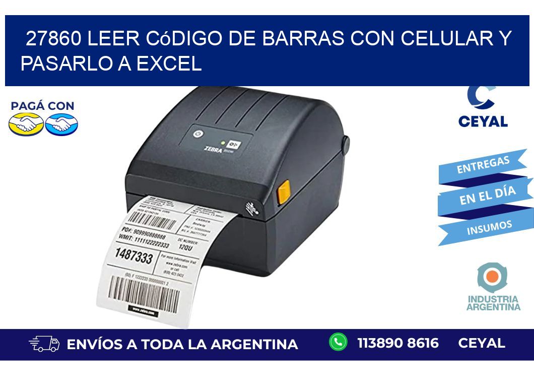 27860 Leer código de barras con celular y pasarlo a Excel