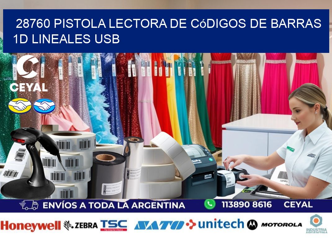28760 Pistola Lectora De Códigos De Barras 1d Lineales Usb