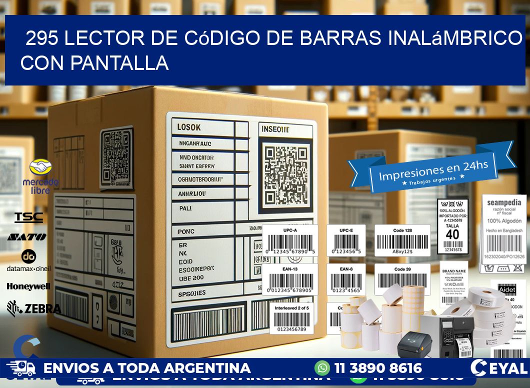 295 Lector de código de barras inalámbrico con Pantalla