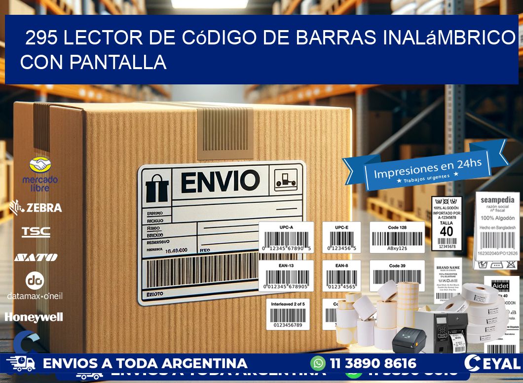 295 Lector de código de barras inalámbrico con Pantalla