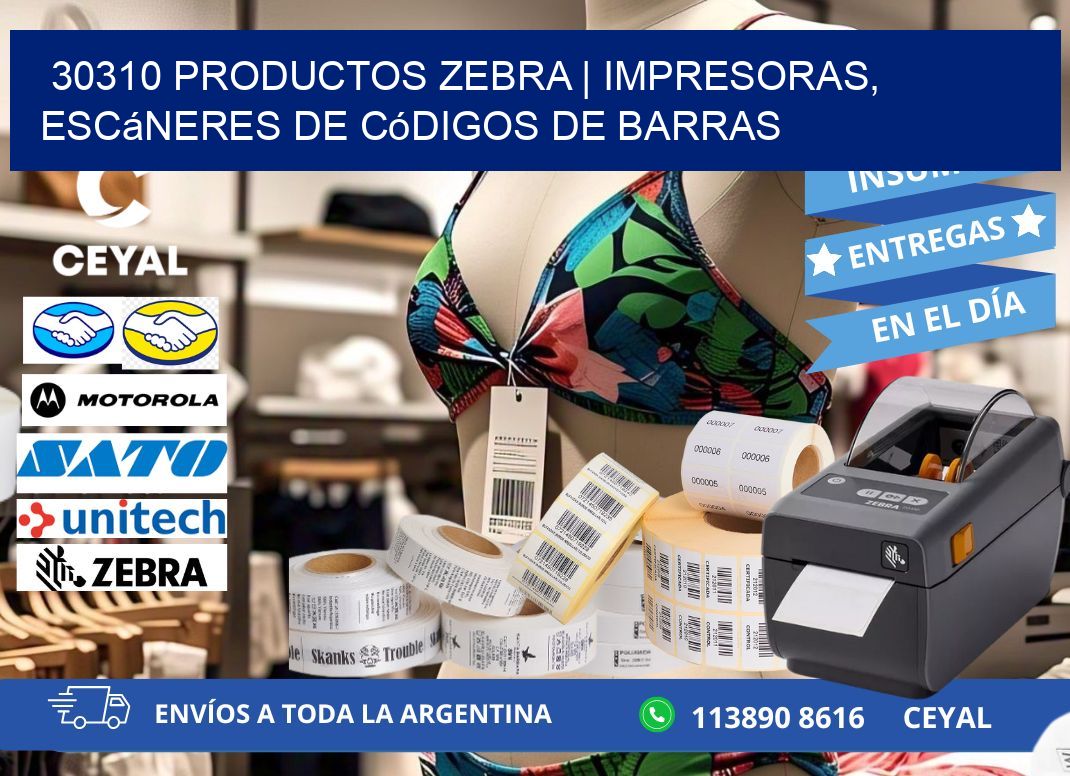 30310 Productos Zebra | Impresoras, escáneres de códigos de barras