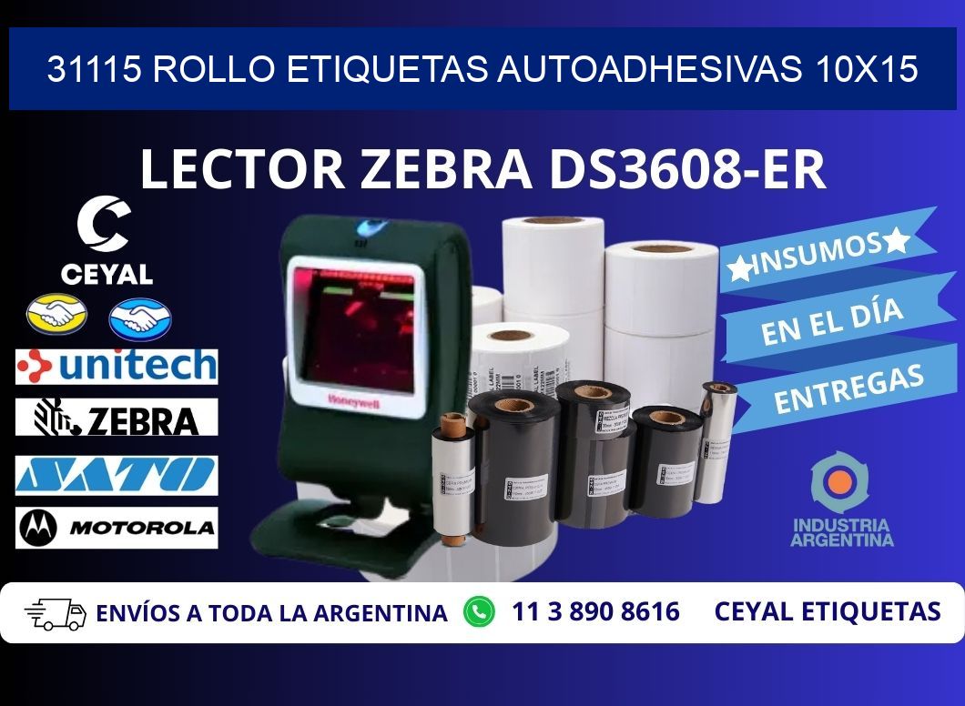 31115 Rollo Etiquetas autoadhesivas 10x15