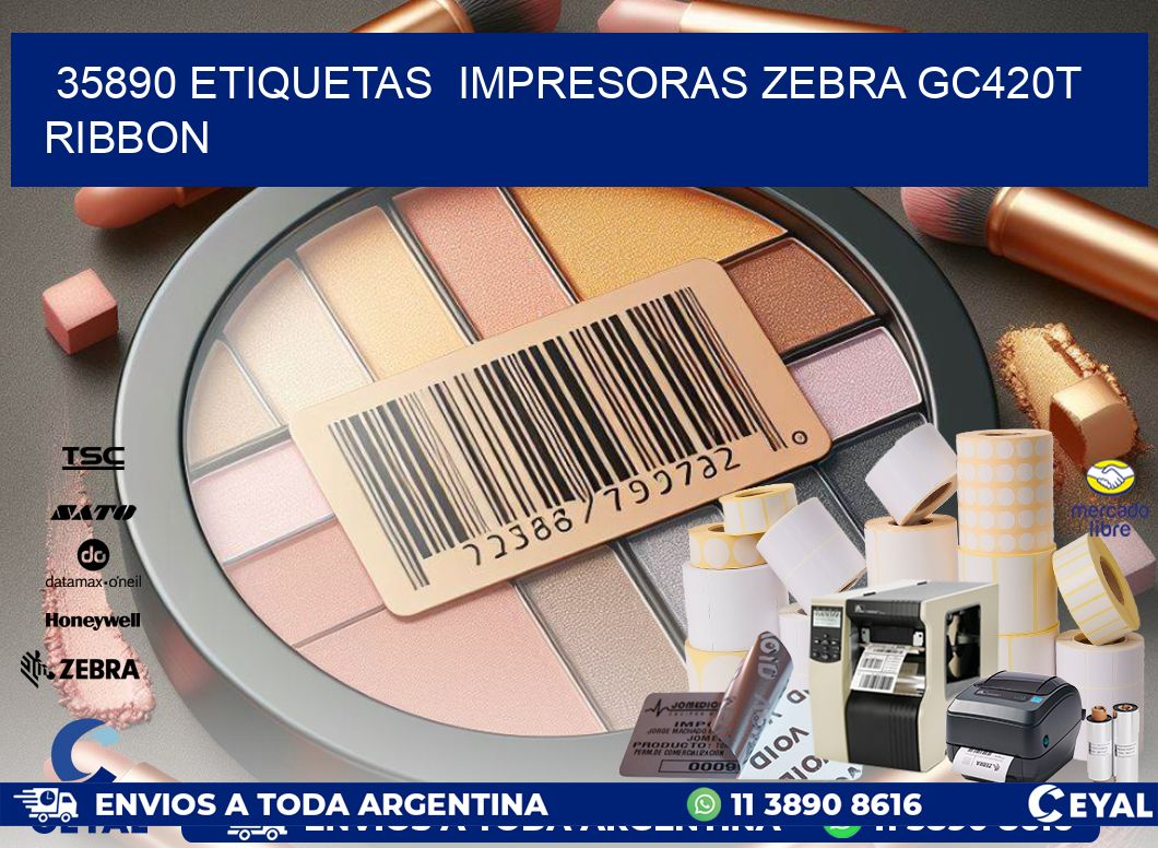 35890 etiquetas impresoras zebra gc420t ribbon