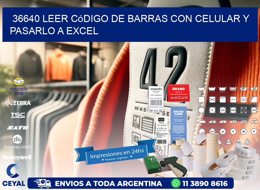 36640 Leer código de barras con celular y pasarlo a Excel