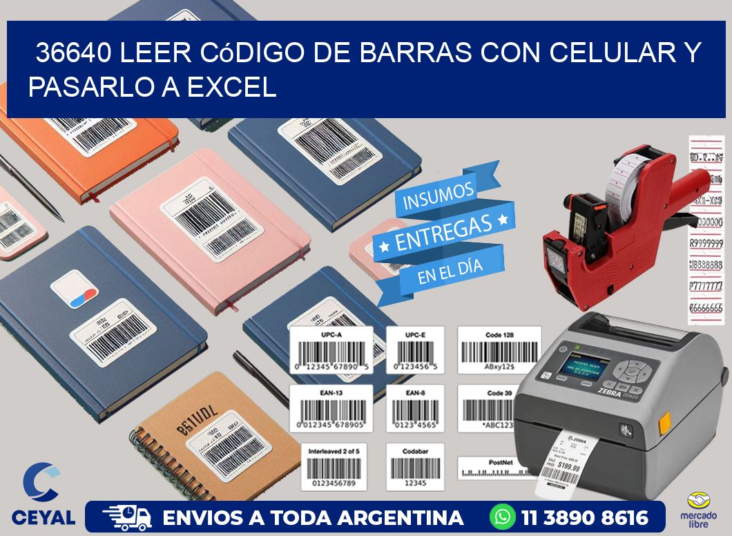36640 Leer código de barras con celular y pasarlo a Excel
