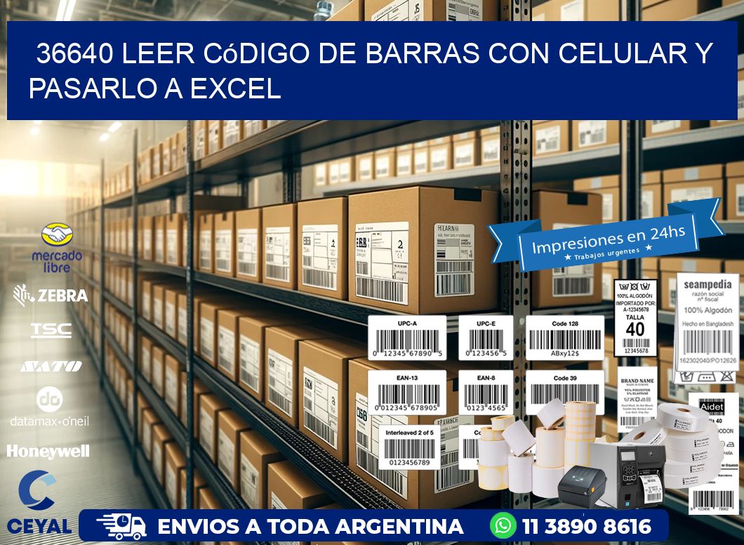 36640 Leer código de barras con celular y pasarlo a Excel