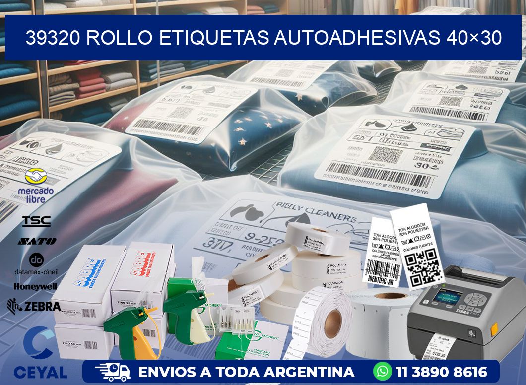 39320 Rollo Etiquetas autoadhesivas 40×30