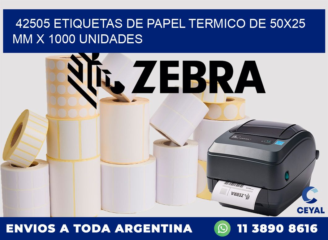 42505 Etiquetas De Papel Termico De 50x25 Mm X 1000 Unidades