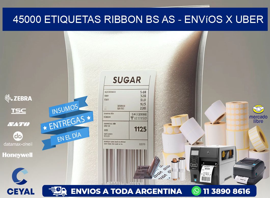 45000 etiquetas ribbon bs as - envíos x uber