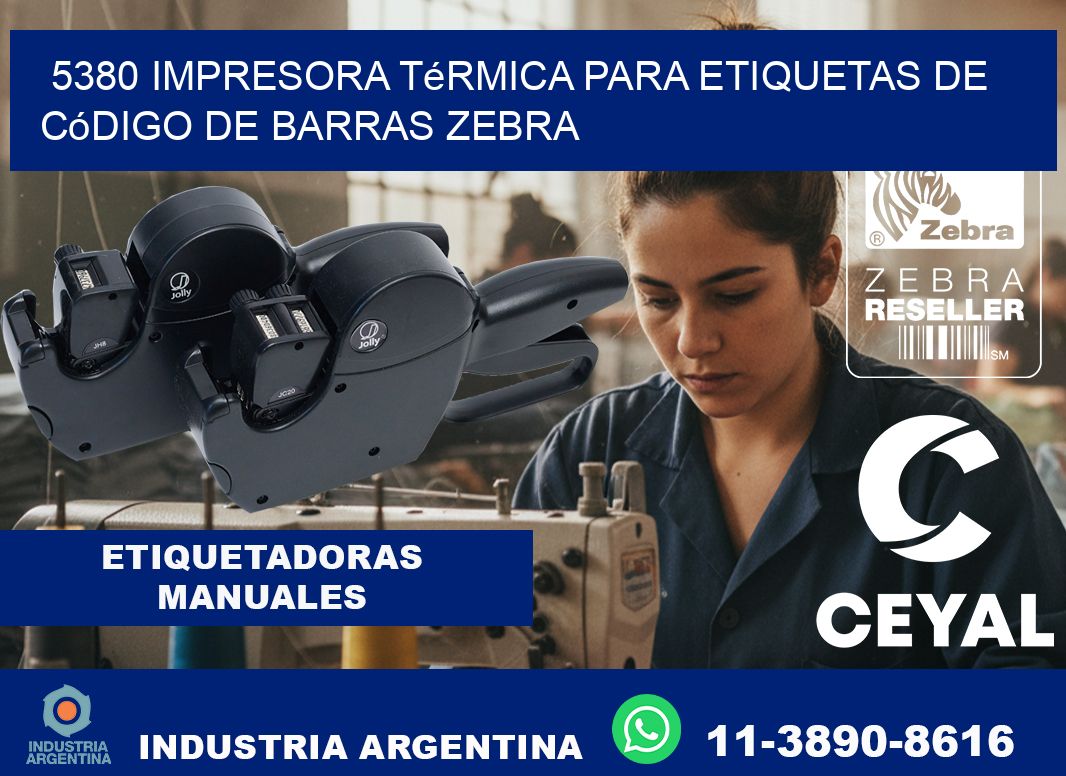 5380 impresora térmica para etiquetas de código de barras Zebra