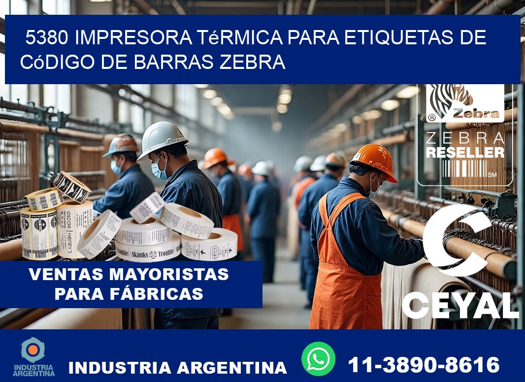 5380 impresora térmica para etiquetas de código de barras Zebra