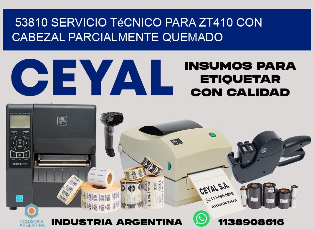 53810 servicio técnico para zt410 con cabezal parcialmente quemado