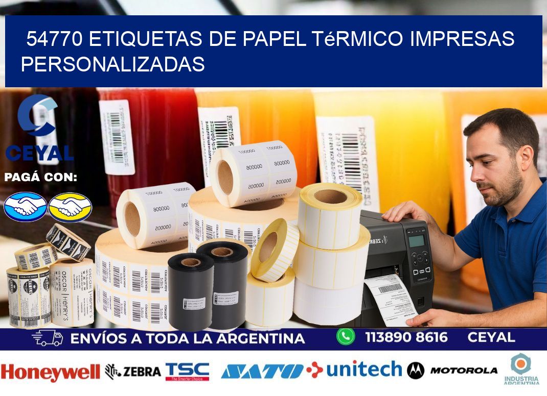 54770 Etiquetas de papel térmico impresas personalizadas