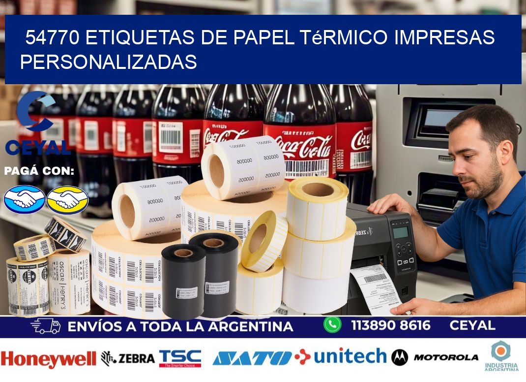 54770 Etiquetas de papel térmico impresas personalizadas
