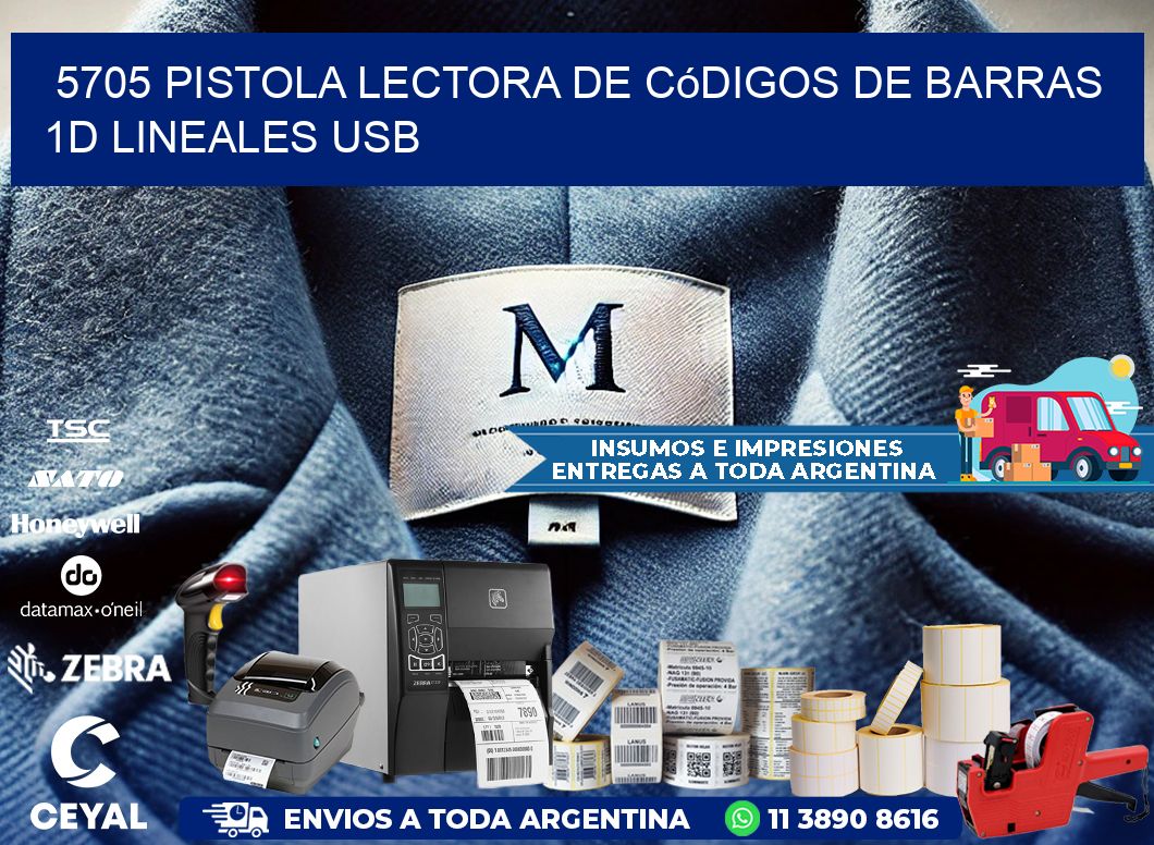 5705 Pistola Lectora De Códigos De Barras 1d Lineales Usb