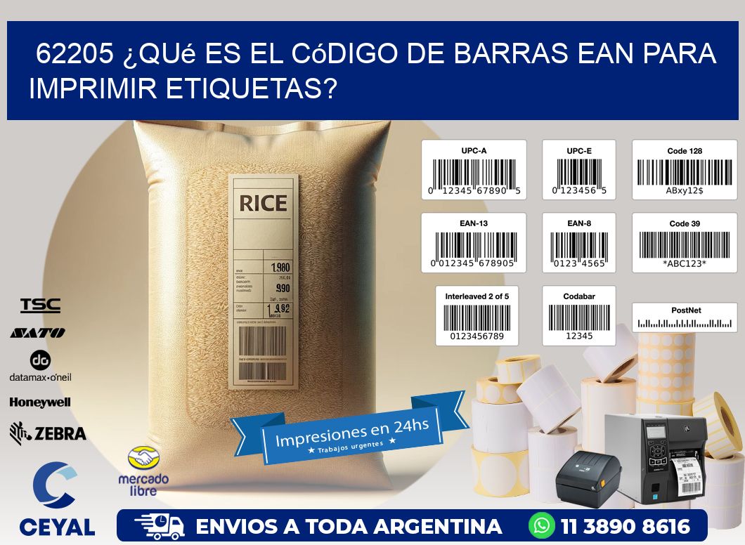 62205 ¿Qué es el código de barras EAN para imprimir etiquetas?
